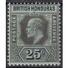 6.BrK. Великобритания. Колонии. Британский Гондурас. Эдуард VII. Стандарт. 1911 г. 25С. Mi.#61.