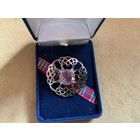 Брошь Кельтская тематика  Ажурная под аметист в фирменной коробке Англия 60-е г Редкая