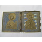 ИКОНА СКЛАДЕНЬ БРОНЗА,ЭМАЛИ.БОЛЬШОЙ.