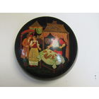 Редкость. Шкатулка. "Бублики". "Базар". Ушакова Д. Подписная. Авторская ручная работа. Палех. Мстера. м