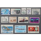 Марки. Сборный лот на тему "Самолёты, автомобили, корабли, техника" (12 марок)