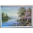 Картина маслом "Утро на ПРУДУ"