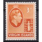 14.BrKCI. Великобритания. Колонии. Виргинские острова. Георг VI. 1938 г. 3P. Mi.#77.