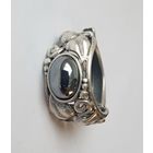 Серьга серебро. Камень Гематит. Вес 3,1 гр. Длина 2 см, ширина 0,9 см