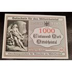 Нотгельд. Банкнота, бона 1000 МАРОК МИТТЕЛРЕЙНТАЛ (ДОЛИНА СРЕДНЕГО РЕЙНА) 94х66 мм водяные знаки