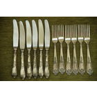 Мельхирове ножи + мельхор ложки  6 + 6  ( набор )