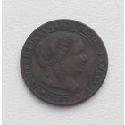 ИСПАНИЯ  1/2 сентимо 1867 г.