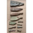 Детали от ножен. 15 штук. Верхние три с клеймом.