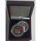 Футляр для 2-х монет 58 мм деревянный с черным ложементом