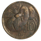Италия 10 чентезимо, 1925