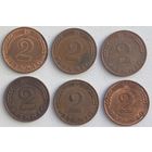 Германия 2 пфеннига 1968 г. D. Цена за 1 шт.