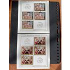Польша 1969 Неполная серия на 6 малых листах, каждый имеет 4 марки и 2 купона серии "Польские картины" (гашение с клеем, есть оттиски печатей на обратной стороне) Mi.1941-1946 каталог 8.00 евро