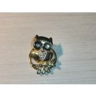 Металлический, декоративный зажим-фиксатор "Сова" для платка.