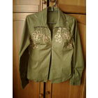 Блуза с вышивкой46 р,хлопок100%,стрейч.