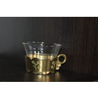 Стеклянный стакан с латунным подстаканником, клеймо.