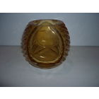 Антикварная Ваза В Виде Штофа Янтарное Стекло Ручной Работы 30-40-ые Старая Чехия