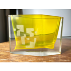 Ваза цветное стекло Неман Мурахвер гранная винтаж 10 х 13см