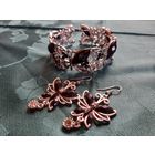 Браслет и серьги бабочки,  бижутерия