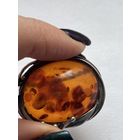Брошь Янтарь Серебро 835 клеймо Германия 50-е