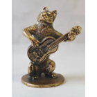 Статуэтка миниатюра Кот с гитарой Бронза