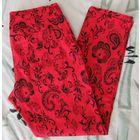 Оригинальные Красные Джинсы Штаны Стрейч Принт Рисунок Узор Размер L