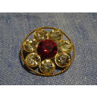 Брошь , винтаж СССР, диаметр 2,5 см, Ленинградский ювелирный завод до 1961 года