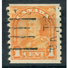 Канада - 1930/31г. - король Георг V, без перфорации: 8 1/2, оранжевая, 1 с - 1 марка - гашёная [Mi 139 D]. #3-WB-68-A-1