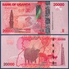 Уганда, 20000 шиллингов 2021 г, P-53 (BY, центральный парк в Кампале, буйволы), UNC
