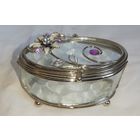 Шкатулка винтажная для украшений, стекло.