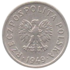 Республика Польша. 10 грошей 1949. Медно - никелевый сплав. Нечастая.