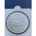 5 Лат Латвия 1929 г 25 г серебра 0.835!