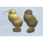 Елочная игрушка Цыплёнок в золоте картонаж 1930-40-е года цена за единицу