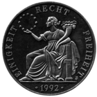ФЕДЕРАТИВНАЯ РЕСПУБЛИКА ГЕРМАНИЯ. 1 ЭКЮ 1992. ЕДИНСТВО. СПРАВЕДЛИВОСТЬ. СВОБОДА.