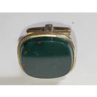 Запонка с кровавой яшмой  . Распродажа винтажный бижутерии с натуральными камнями .