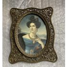 Панно Портретная миниатюра Дама бронза латунь Италия винтаж