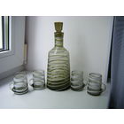 Графин и 4 бокальчика. Из СССР.  НЕМАН (Венецианская нить).