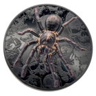 Палау 20 долларов 2023г. "Темная натура - Паук Тарантул". Obsidian Black. Монета в капсуле; подарочной рамке - футляре; сертификат; коробка. СЕРЕБРО 93,30гр.(3 oz).