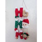 Панно новогоднее рождественское Санта-Клаус украшение ручная работа handmade амигуруми