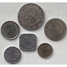 Суринам 1, 5, 10, 25, 100, 250 центов 1974 - 1989 гг. Набор 6 монет