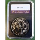 Великобритания 5 фунтов 2023. Мифы и легенды. Мэрлин. В слабе