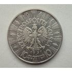 Польша, 10 злотых 1937 Пилсудский.