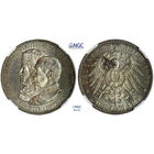 2 марки 1909 г. Саксония. Германия. NGC MS 65!!! 500 лет Лейпцигскому университету. Серебро. КМ# 1268