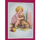 Девочка со щенком. ГДР. Германия. Чистая. Кр1.