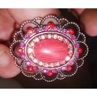 Брошь старинная, вставка агат