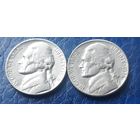5 центов  1956 Р & D США Джеферсон 2 монеты
