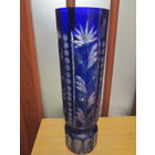 Ваза . Синий хрусталь . Синее стекло