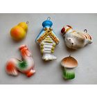 Елочные игрушки 5 шт из пенопласта