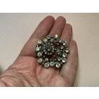 Брошь Ирисовое стекло Цветочная поляна Австрия 50-е Редкость