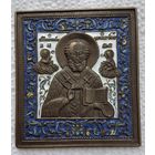 Икона Николай Чудотворец бронза эмаль распродажа коллекции