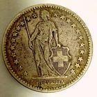 2 франка (серебро) 1874, Швейцария, нечастая и хорошая! смотрите другие лоты!